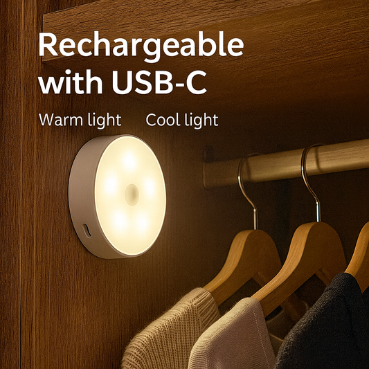LED Motion Sensor Light – Wireless Rechargeable (2–6 Pack)