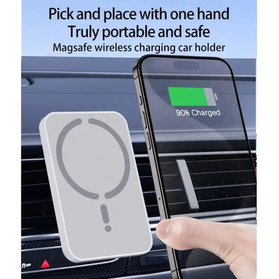 GMG Smart Magnetic Wireless Car Charger (30W Fast Charging + Secure Mount)