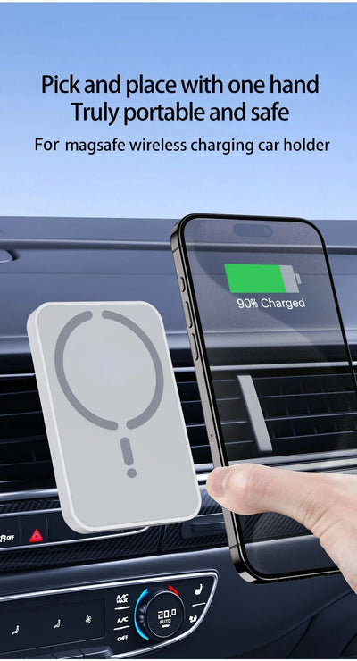 GMG Smart Magnetic Wireless Car Charger (30W Fast Charging + Secure Mount)