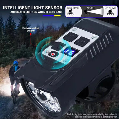 Smart 9-LED USB-C Bike Light (Intelligent Sensor & Waterproof)