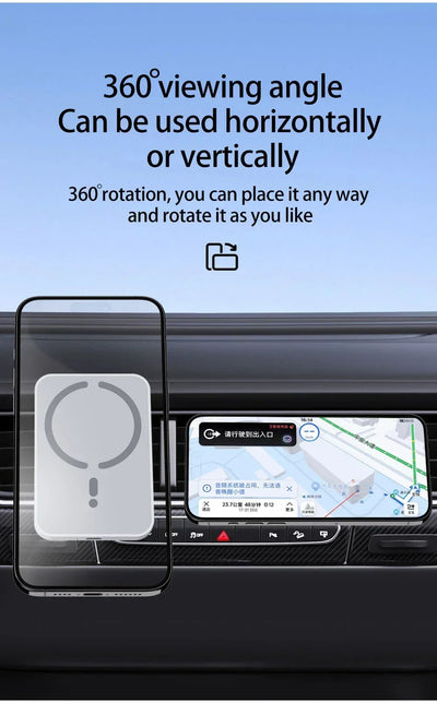 GMG Smart Magnetic Wireless Car Charger (30W Fast Charging + Secure Mount)